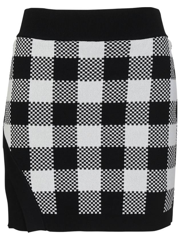 Check jacquard tight fit knit skirt BK - PASSARDI - BALAAN 1