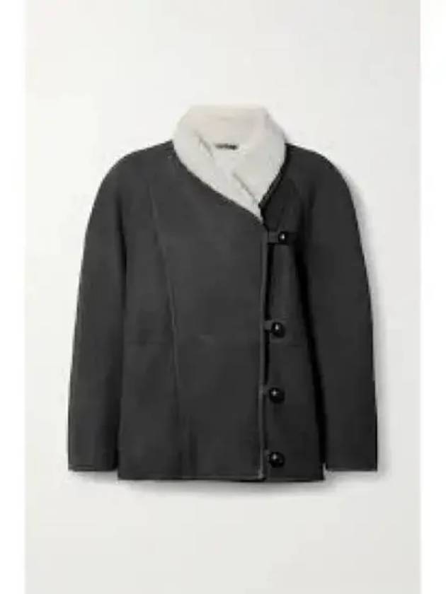 Women's Abenila Shearling Duffle Coat Black - ISABEL MARANT - BALAAN 2