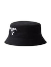 Drill Bucket Hat Black - PRADA - BALAAN 1