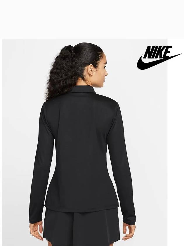 Women's Golf Dri Fit Victory Long Sleeve Polo Shirt Black - NIKE - BALAAN 5