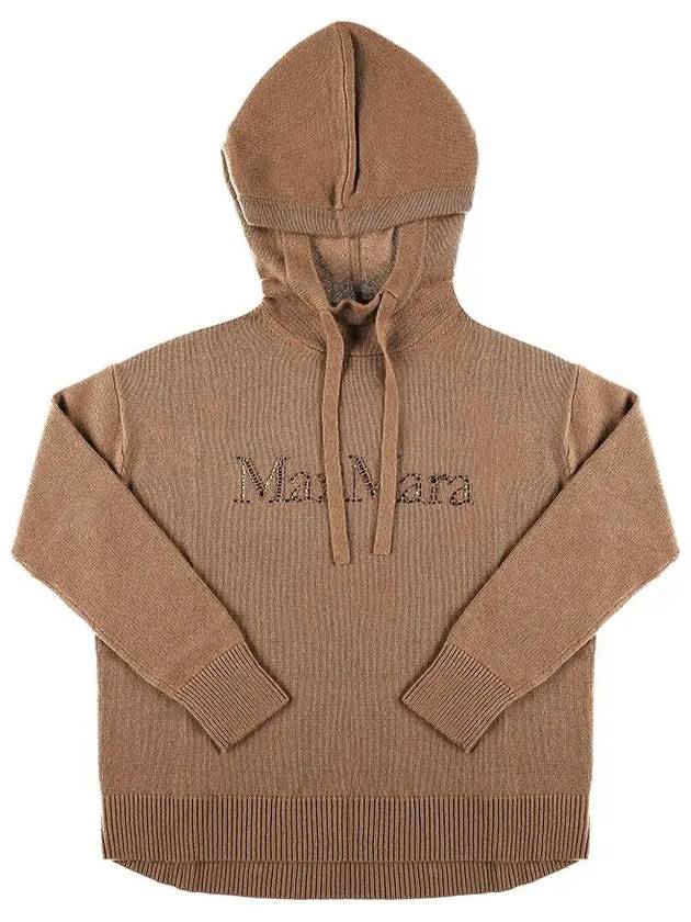 Gorizia Wool Cashmere Knit Hoodie Brown - MAX MARA - BALAAN 4