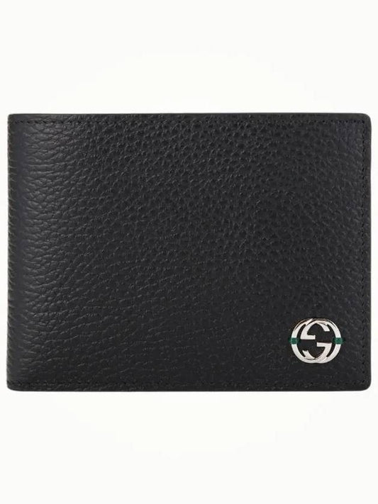 GG interlocking logo two tone bifold wallet black green - GUCCI - BALAAN 2