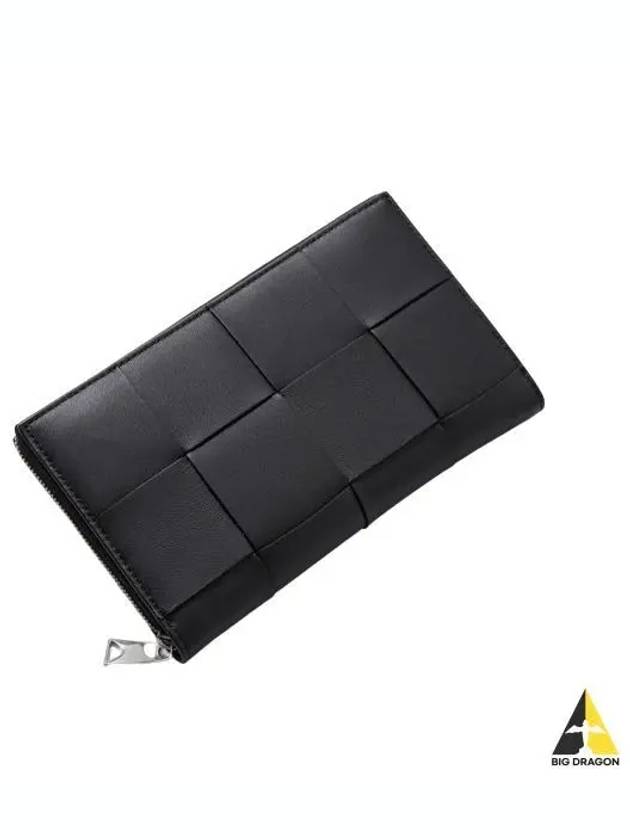 Cassette Zipper Long Wallet Black - BOTTEGA VENETA - BALAAN 2