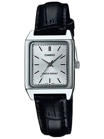 Square Plated Analog Watch Silver Black - CASIO - BALAAN 1