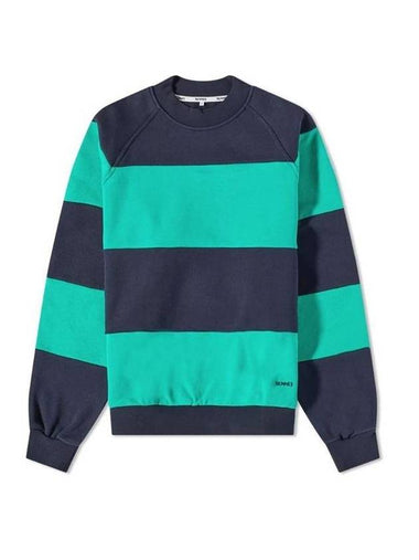 Logo Striped Sweatshirt Fun Green Midnight Blue - SUNNEI - BALAAN 1