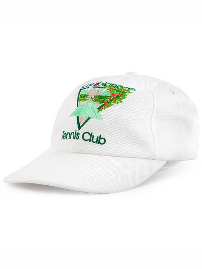 Tennis Club Logo Embroidered Cotton Ball Cap White - CASABLANCA - BALAAN 2