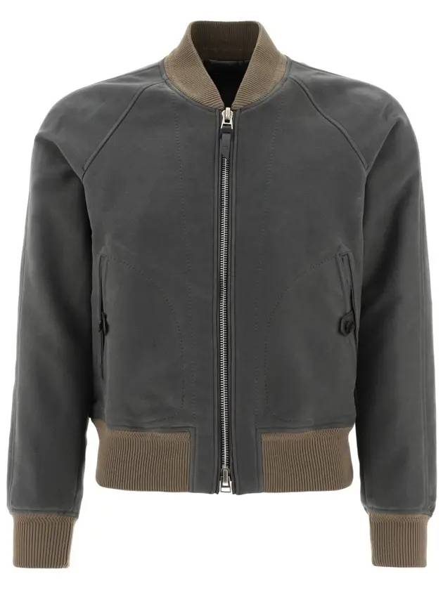 Soft Suede Bomber Jacket Khaki - TOM FORD - BALAAN 1