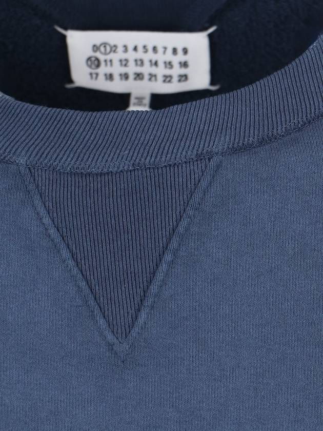 Reverse Logo Crew Neck Cotton Sweatshirt Blue - MAISON MARGIELA - BALAAN 6