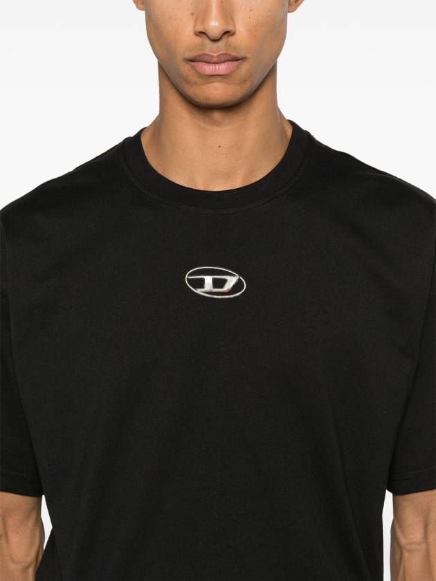 Logo Plaque Short Sleeve T-Shirt Black - DIESEL - BALAAN 5