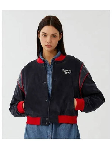 Corduroy Varsity Jacket Women s Navy - REEBOK - BALAAN 1