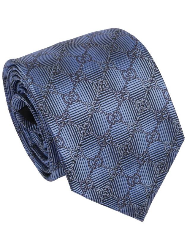 GG Pattern Slim Silk Tie Blue - GUCCI - BALAAN 2