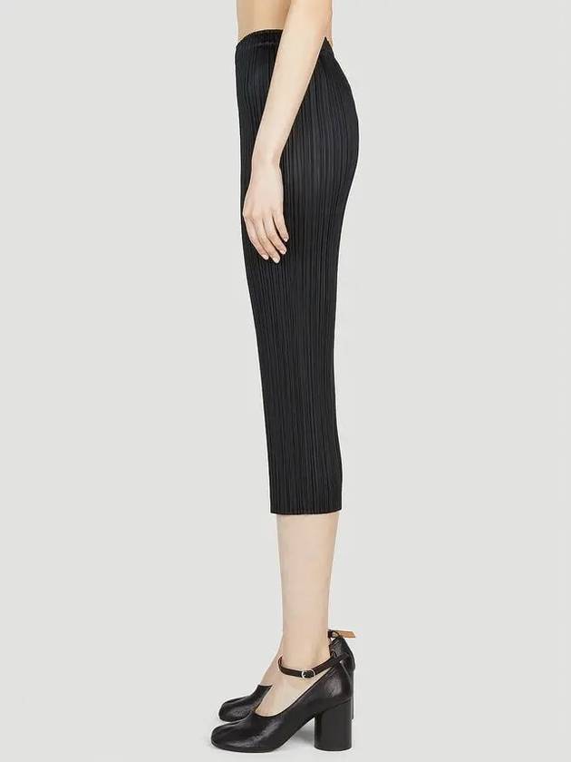 Pleated Waistband Crop Pants Black - ISSEY MIYAKE - BALAAN 3