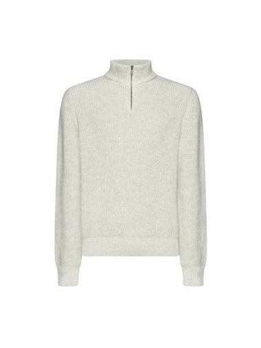 Mock Neck Half Zip-Up Knit Top Beige - A.P.C. - BALAAN 1