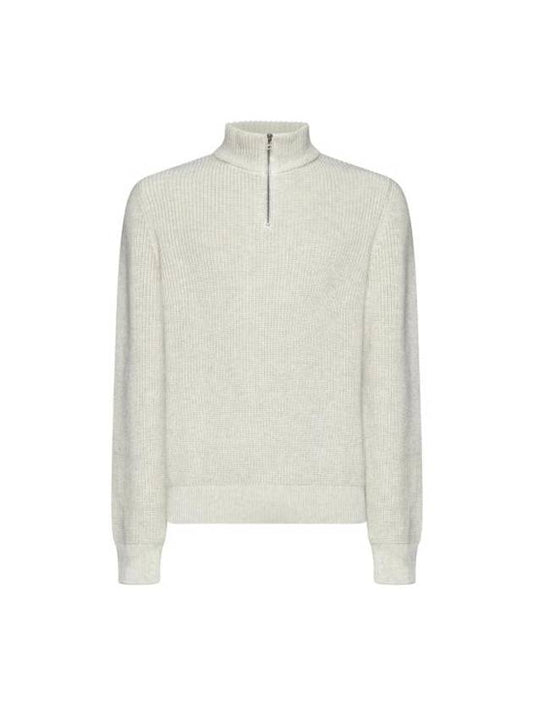 Mock Neck Half Zip-Up Knit Top Beige - A.P.C. - BALAAN 1