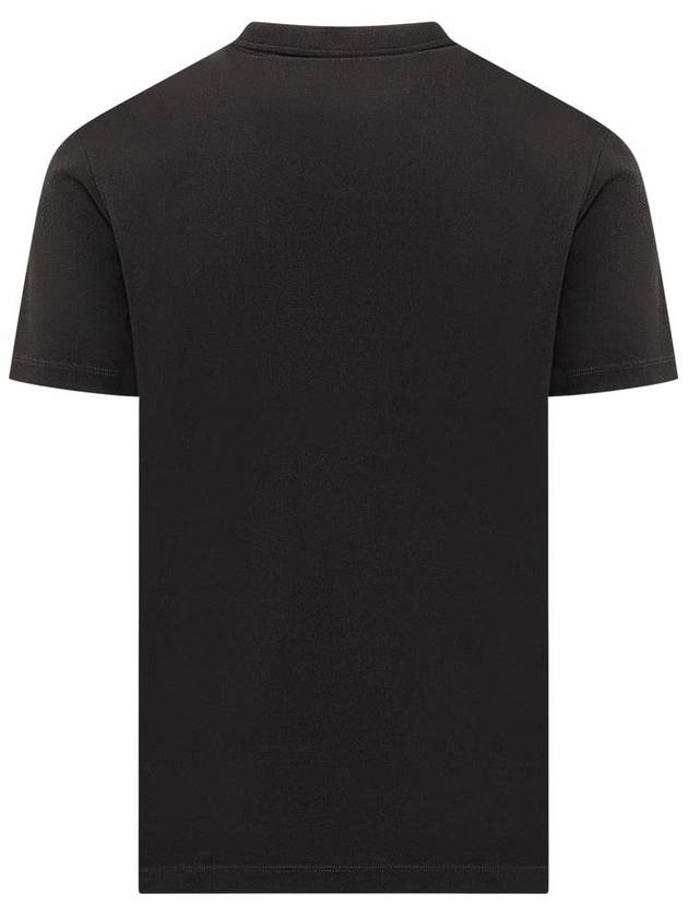 Logo Print Short Sleeve T-Shirt Black - VERSACE - BALAAN 3