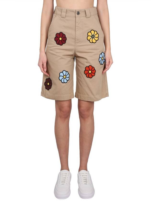 JW Anderson Floral Bermuda Shorts Beige - MONCLER - BALAAN 2