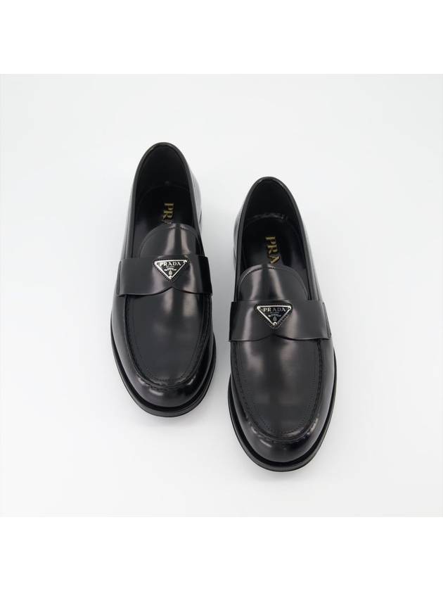 Brushed Leather Loafers Black - PRADA - BALAAN 7