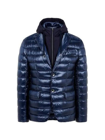 10 off all Wonder Week items Men s Detachable Hood Goose Down Padded Jacket Navy - HERNO - BALAAN 1