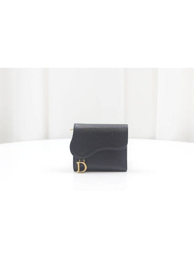 Saddle Lotus Black Card Wallet S5652CCEH M900 - DIOR - BALAAN 1