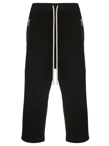 Cropped Drawstring Straight Pants Black - RICK OWENS - BALAAN 1