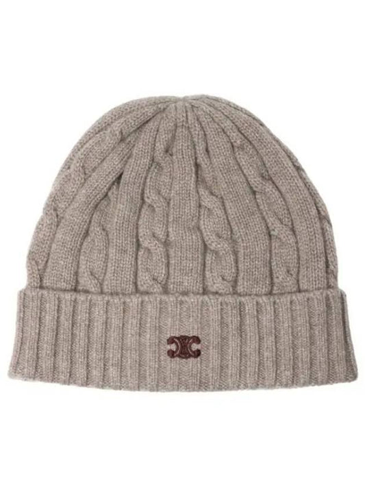 Cable knit Triomphe cap beanie - CELINE - BALAAN 1