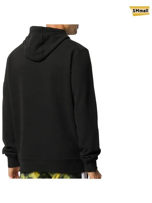 Wappen Patch Cotton Fleece Hoodie Black - STONE ISLAND - BALAAN 5