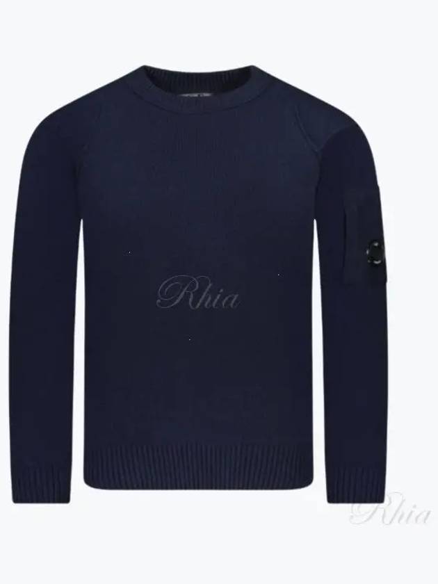 Lambswool GRS Crew Neck Knit Top Navy - CP COMPANY - BALAAN 2