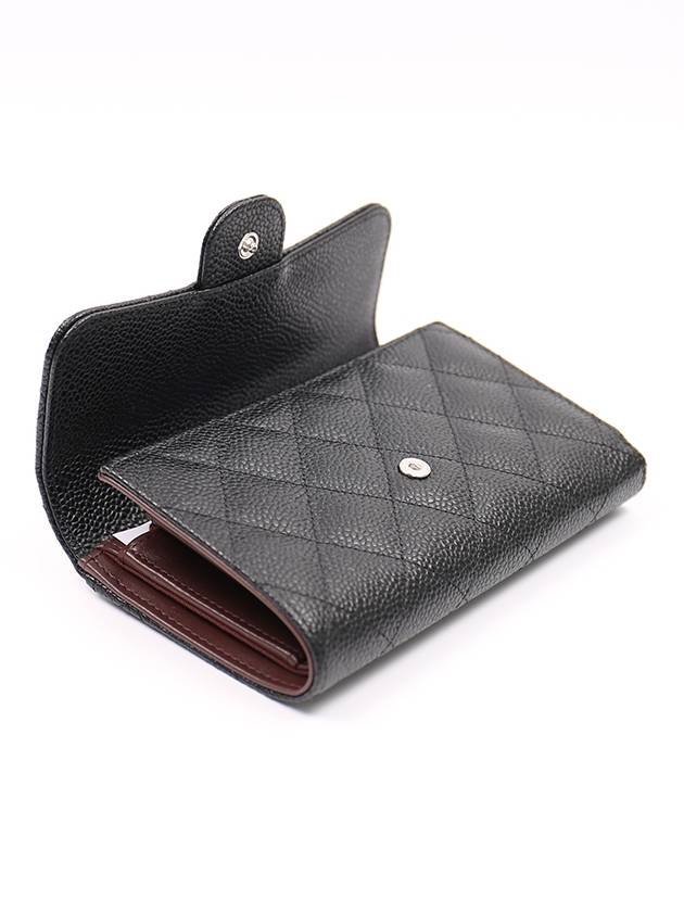 Classic Flap Wallet Grained Calfskin & Silver Black - CHANEL - BALAAN 7