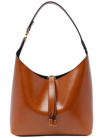 Marci Small Shiny Leather Hobo Shoulder Bag Clay Brown - CHLOE - BALAAN 1