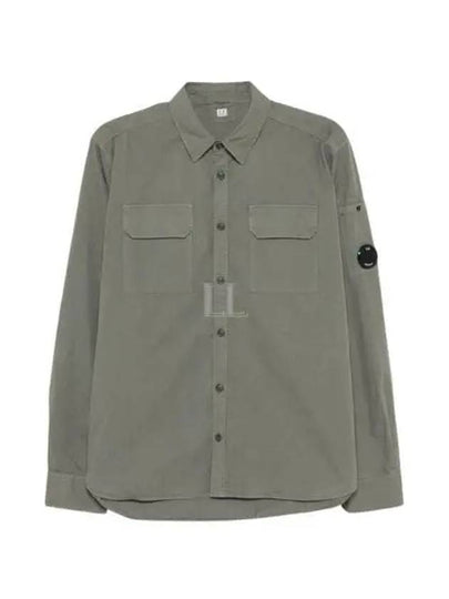 Organic Gabardine Buttoned Lens Long Slevee Shirt Brown - CP COMPANY - BALAAN 2