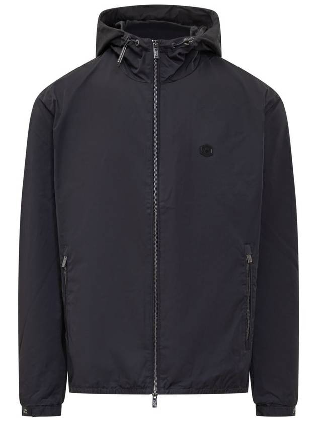 Men's Hooded Jacket Navy - EMPORIO ARMANI - BALAAN 2