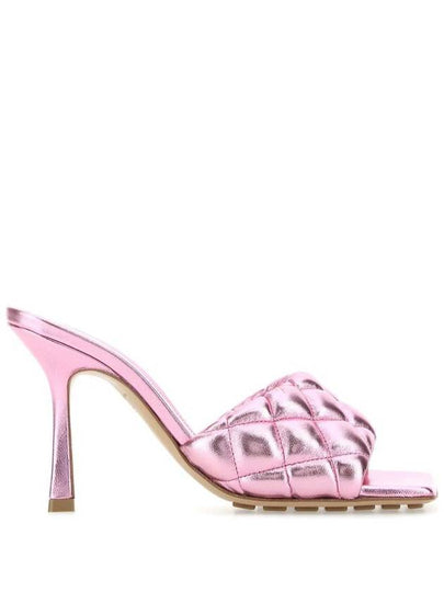 Glossy Padded Sandals Heel Pink - BOTTEGA VENETA - BALAAN 2