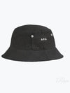 Thais Embroidered Logo Pocket Cotton Canvas Bucket Hat Black - A.P.C. - BALAAN 2