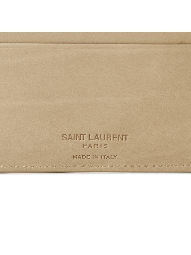 Cassandre Logo Bifold Half Wallet Beige - SAINT LAURENT - BALAAN 8