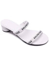 Logo Strap Round Sandal Heels White - BALENCIAGA - BALAAN 4