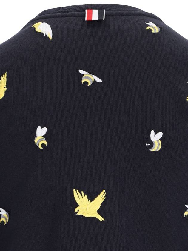 Loop Back Bird Bee Sweatshirt Navy - THOM BROWNE - BALAAN 6