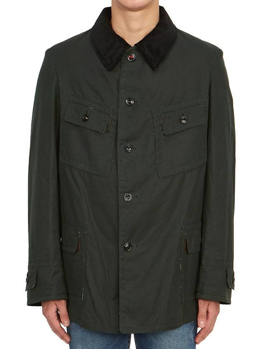 Men's Waxed Cotton Jacket Dark Green - MAISON MARGIELA - BALAAN 2