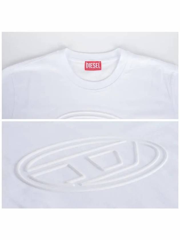 Embossed Oval D Short Sleeve T-Shirt White - DIESEL - BALAAN 6