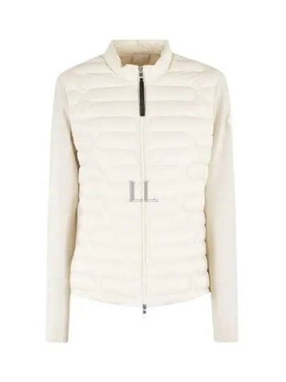 Women's Padded Cotton Zip-Up Cardigan White - MONCLER - BALAAN 2