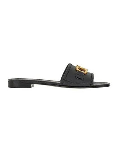 Ferragamo Sandals Double Gancini Black - SALVATORE FERRAGAMO - BALAAN 1