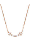 Mini Smile Pendant Diamond Necklace Rose Gold - TIFFANY & CO. - BALAAN 1