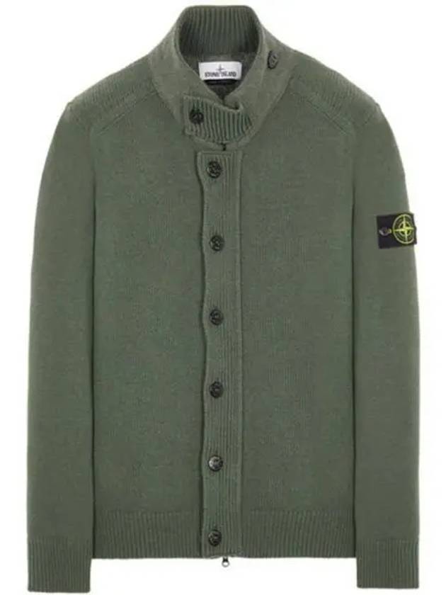 Wappen Button Cardigan Green - STONE ISLAND - BALAAN 2