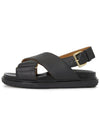 Fussbet Leather Sandals Black - MARNI - BALAAN 4