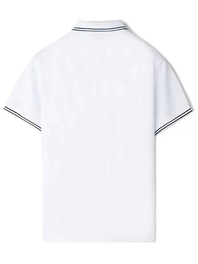 Logo Patch Polo Shirt White - STONE ISLAND - BALAAN 3