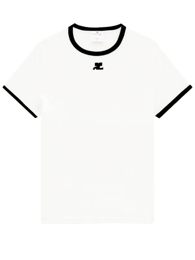 Bumpy Contrast Re-Edition Short Sleeve T-Shirt White - COURREGES - BALAAN 9