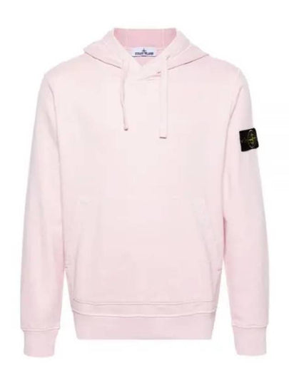 Logo Patch Drawstring Hoodie Pink - STONE ISLAND - BALAAN 2