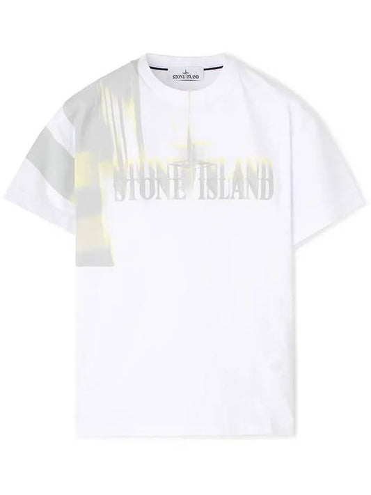 Motion Saturation One Garment Dyed Short Sleeve T-Shirt White - STONE ISLAND - BALAAN 2