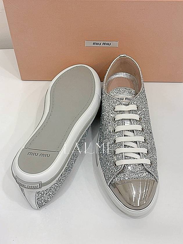 Metal toe glitter sneakers 5E8998 38size - MIU MIU - BALAAN 10