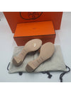 Oasis Calfskin Slipper Heels Gold Piqures Ecrues - HERMES - BALAAN 7