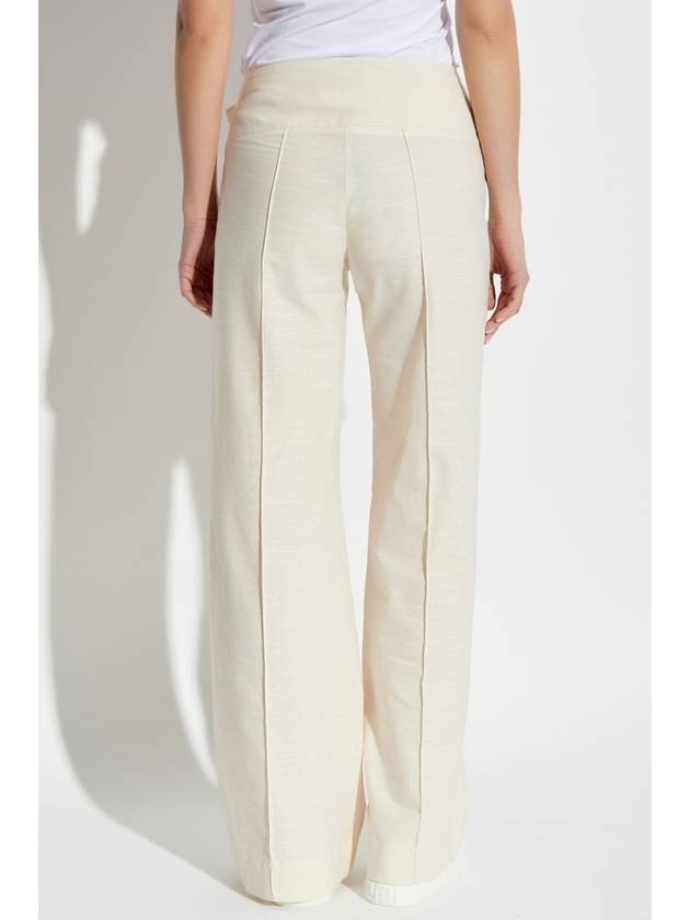 Versace Jeans Couture Trousers With Belt, Women's, Cream - VERSACE - BALAAN 4